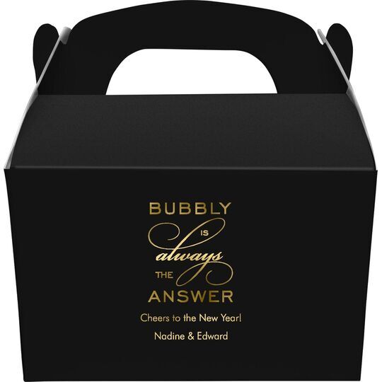 Bubbly is the Answer Gable Favor Boxes